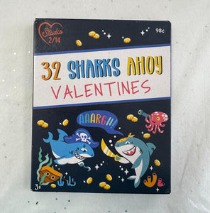 Sharks Ahoy Valentines Cards