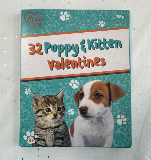 Puppy & Kitten Valentines Cards
